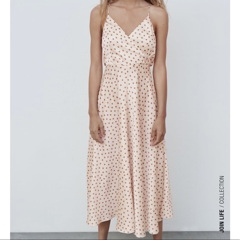 Zara Polka Dot MIDI Dress - Picture 2 of 7